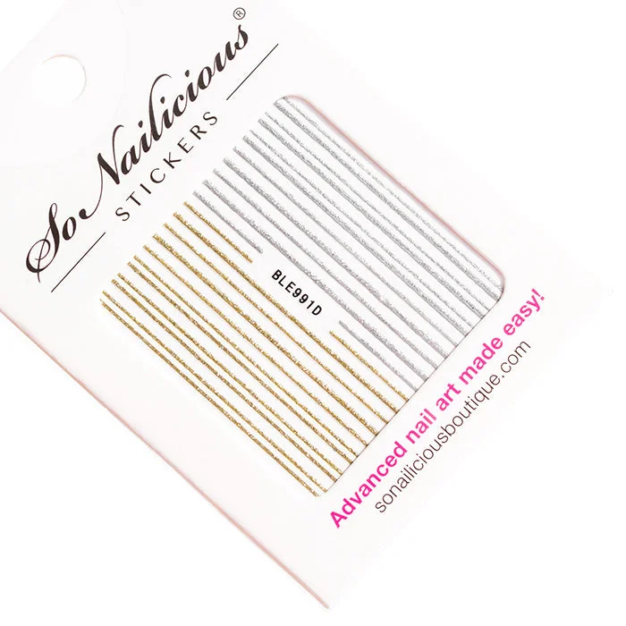 Subtle nail gems for subtle elegance-Glitter Stripes Nail Stickers - ONLY 2 LEFT!