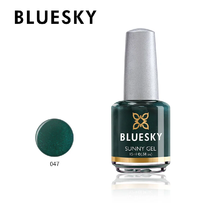 Diagonal nail decals for angled art-Bluesky Sunny Gel 15ml nail polish 047 BLACKISH GREEN