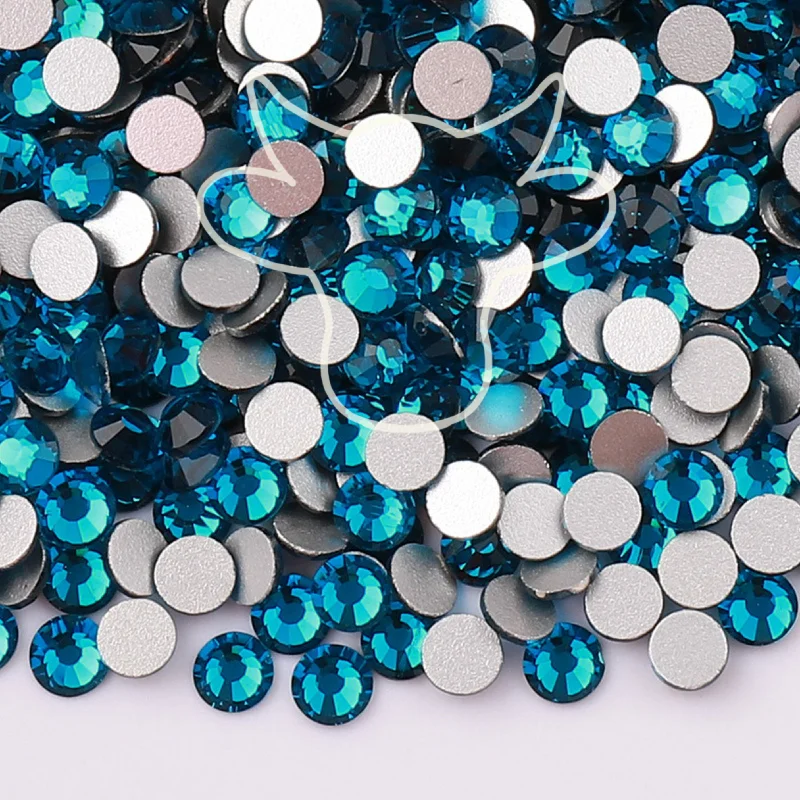 Electric nail wraps for electric flair-BLUE ZIRCON GLASS FLATBACK RHINESTONES