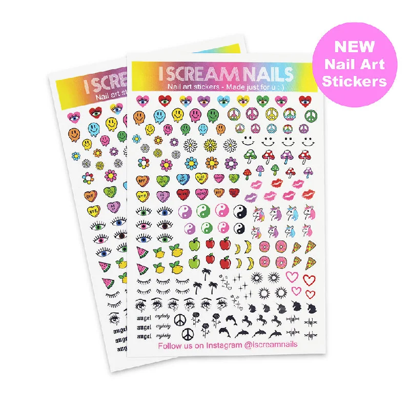 Mirror nail decals for mirror charm-I Scream Nails - Nail Art Stickers - #2 2022 Release