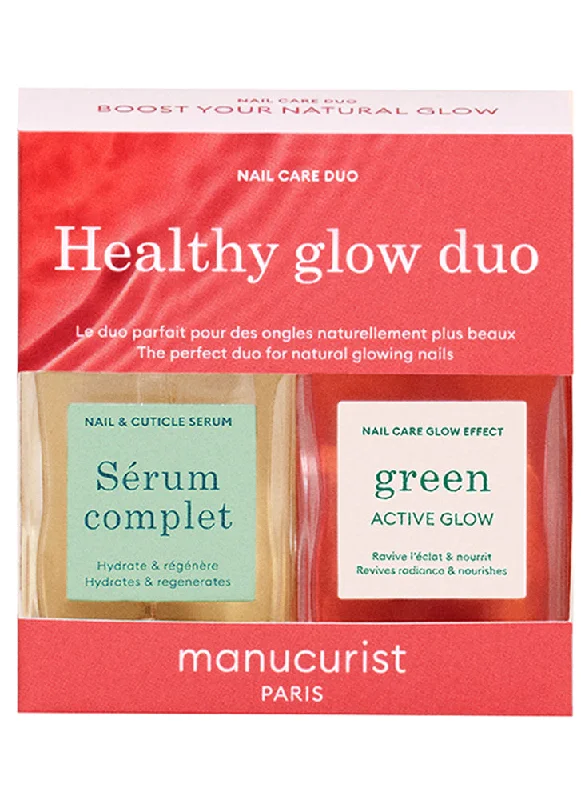 Leaf nail polish for leafy elegance-Manucurist Healthy Glow Duo