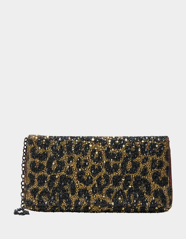 Platinum nail polish for luxe shine-SOFT RHINESTONE CLUTCH LEOPARD