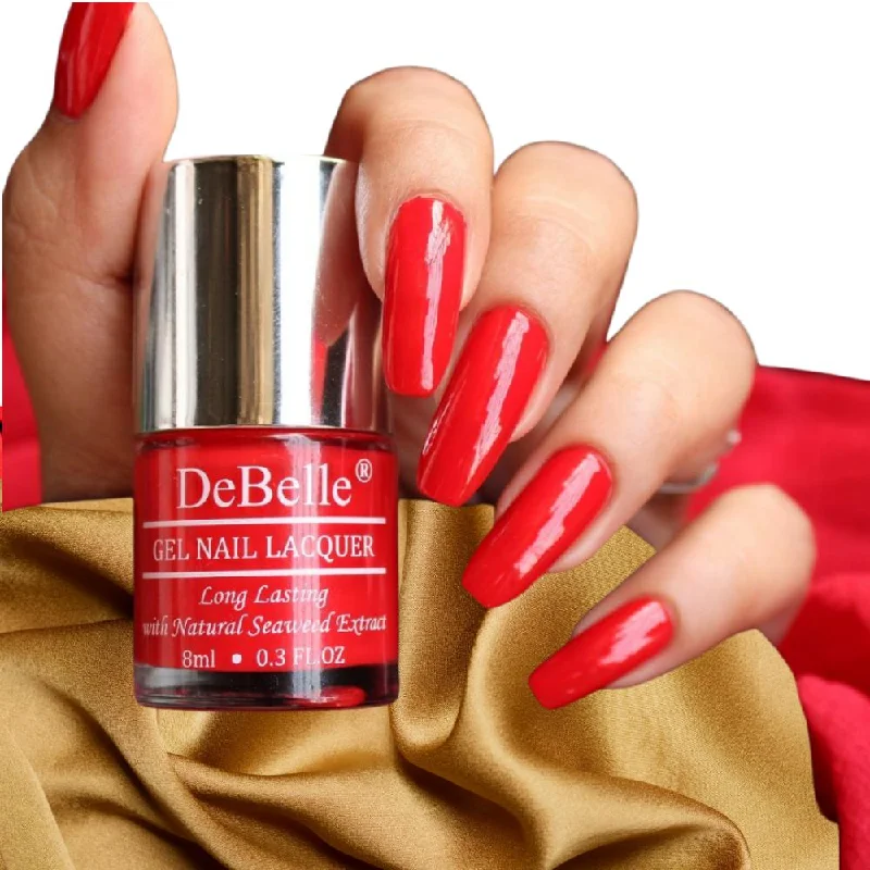 Moon nail studs for moon shine-DeBelle Gel Nail Lacquer French Affair - (Scarlet Red Nail Polish), 8ml