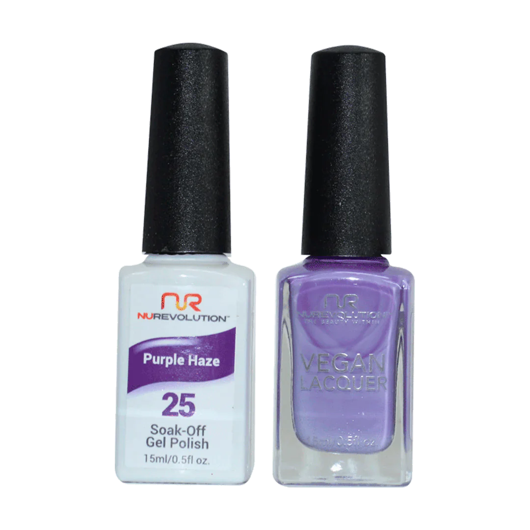 Amethyst nail decals for amethyst shine-NuRevolution Trio Duo Gel & Lacquer 025 Purple Haze