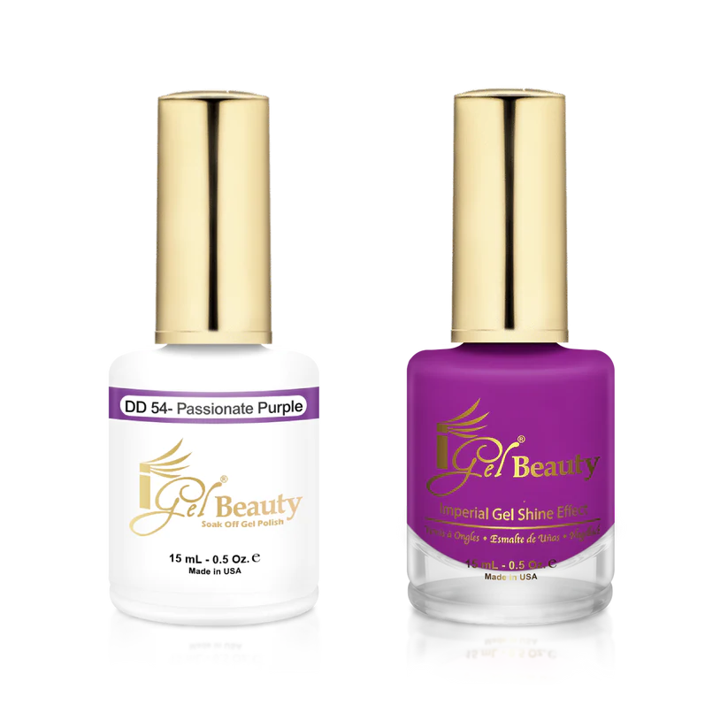 Amethyst nail studs for amethyst shine-IG054 - IGEL DUO GEL & POLISH 0.5oz - PASSIONATE PURPLE