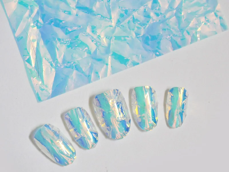 Twinkle nail studs for twinkling nails-1pc Glass Wrinkled Polar Light Paper Nail Art Decal