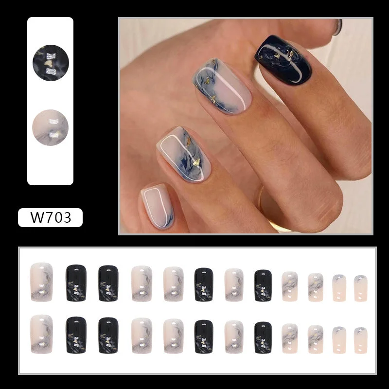 Glow nail wraps for glow charm-Wholesale Gradient Smudged Ocean Waves Nail Stickers