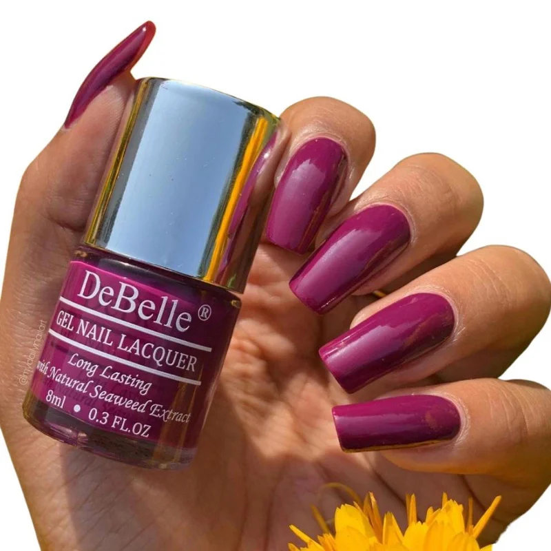 Soft nail studs for soft charm-DeBelle Gel Nail Lacquer Luxe Lotus - (Deep Magenta Nail Polish), 8ml