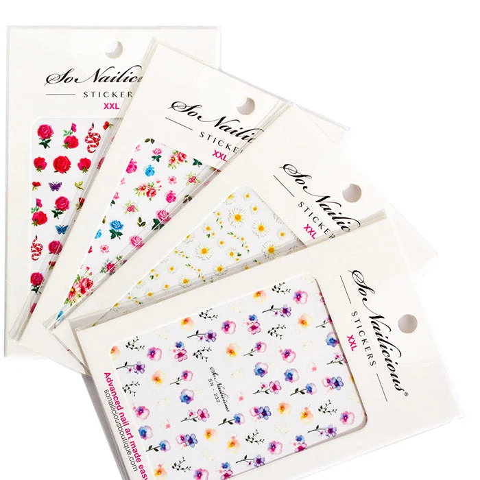 Moon nail studs for moon shine-Garden Flower Sticker Set - SAVE 35% - ONLY 2 LEFT!