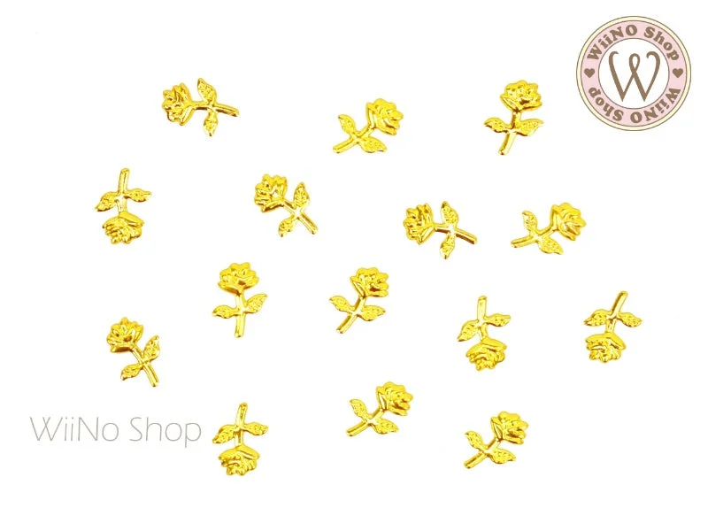 Elegant nail polish for elegant beauty-Gold Rose Metal Studs - 10 pcs