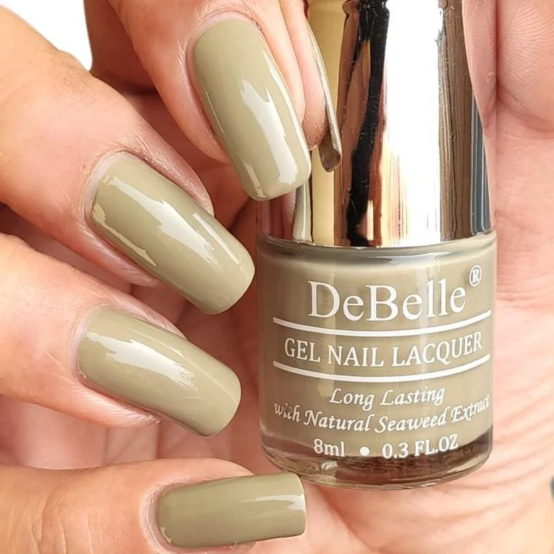 Emerald nail wraps for emerald charm-DeBelle Gel Nail Lacquer Pastel Olive Jade - (Olive Green Nail Polish), 8ml