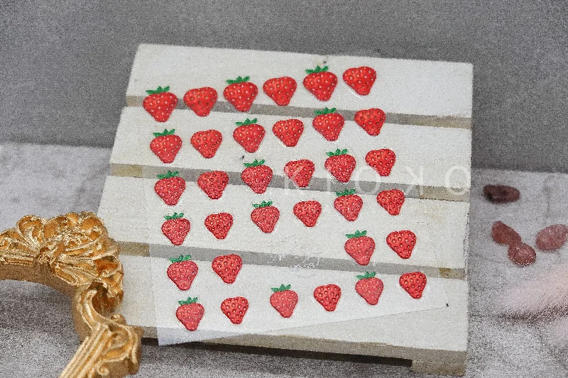 Sun nail decals for sun charm-Fresh Strawberries Stickers