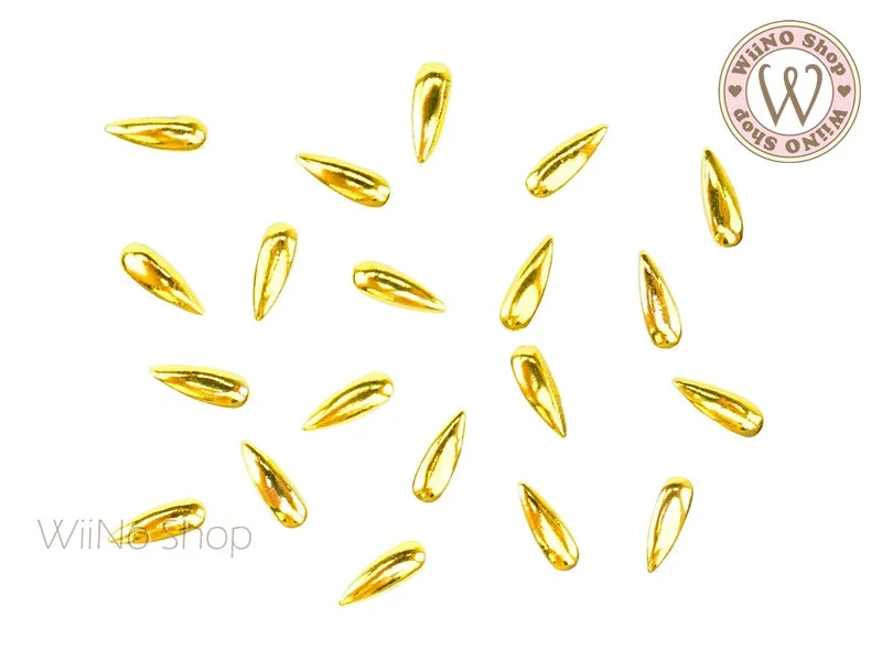 Satin nail decals for satin flair-2 x 6mm Gold Long Drop Metal Studs - 25 pcs