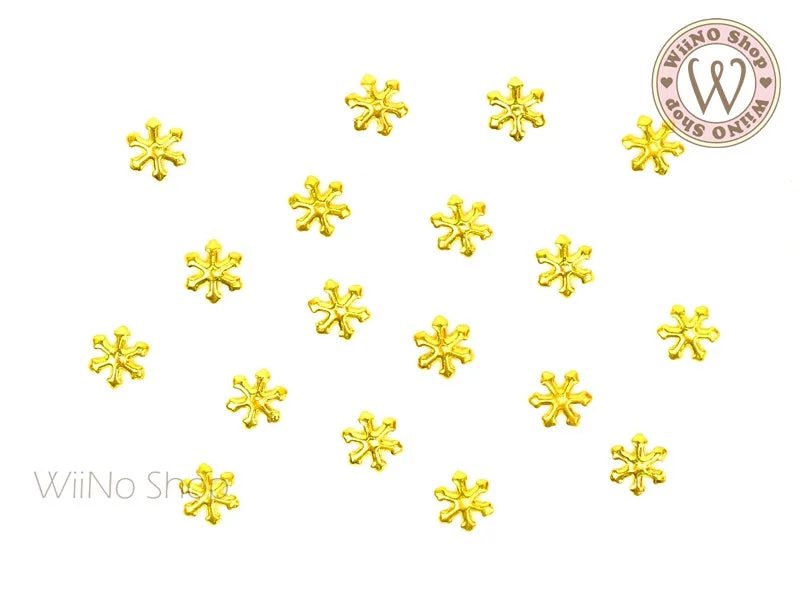 Soft nail decals for soft beauty-Gold Snowflake Metal Studs - 10 pcs