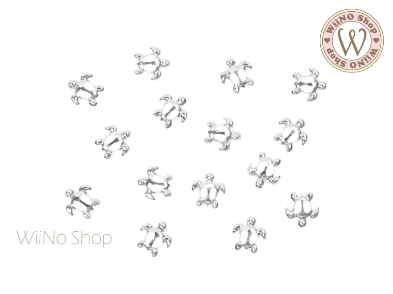 Prism nail gems for multi-color shine-Silver Sea Turtle Metal Studs - 10 pcs