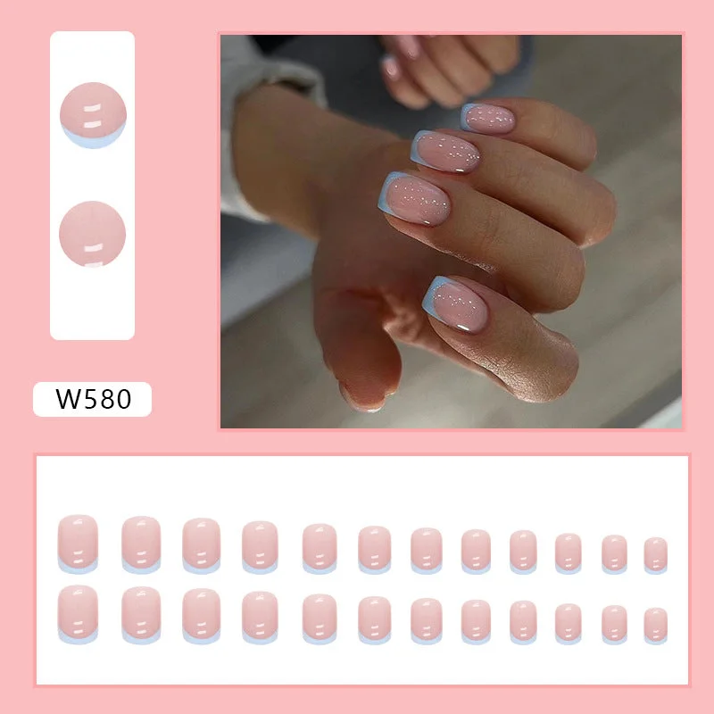 Stone nail decals for stone shine-Wholesale Plastic Light Blue French Armor