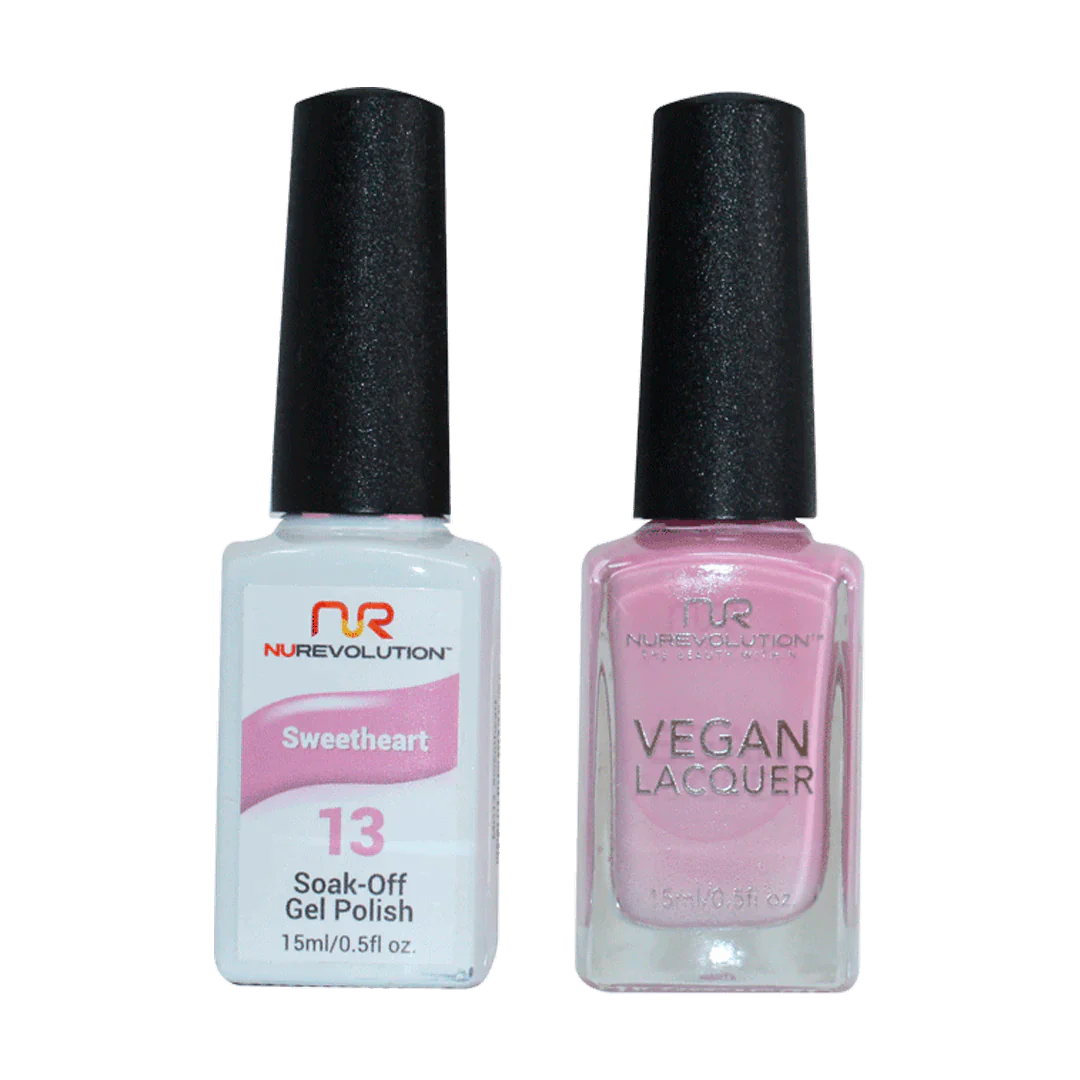 Feather nail decals for feather beauty-NuRevolution Trio Duo Gel & Lacquer 013 Sweetheart Gel