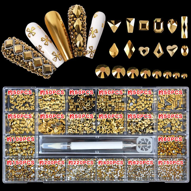 17: 600 special-shaped diamonds+2500 water diamonds gold-plated