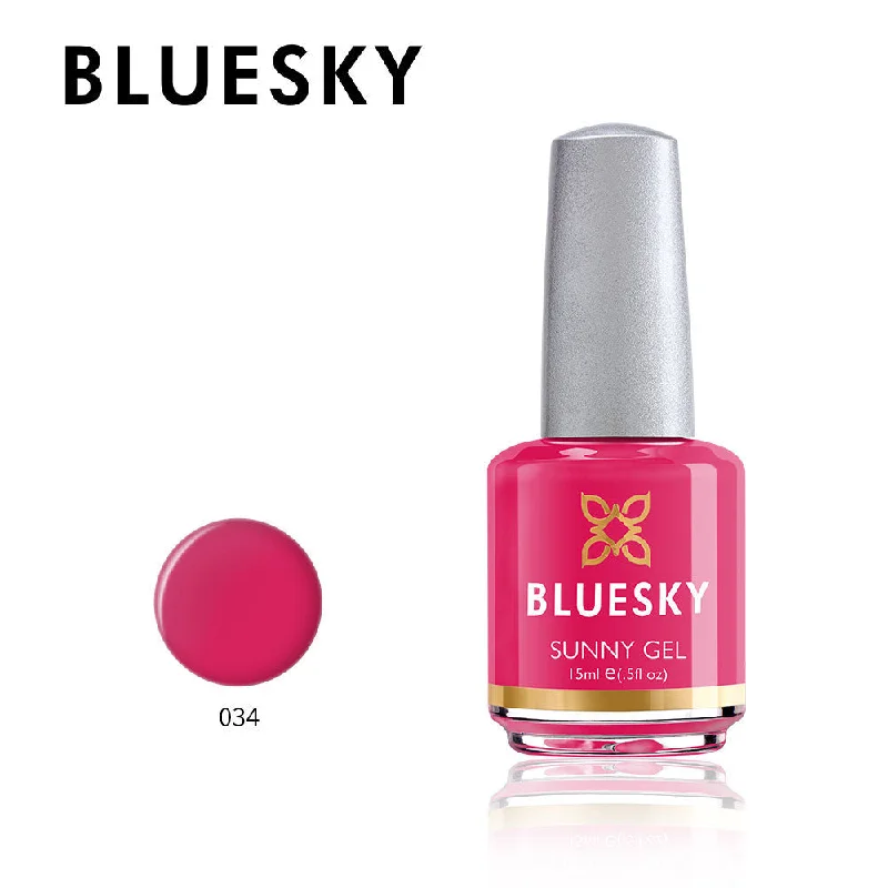 Satin nail stickers for silky looks-Bluesky Sunny Gel 15ml nail polish 034 PINK BIKINI