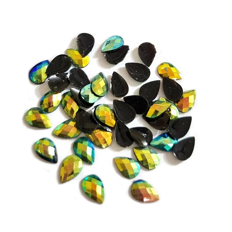 Flash nail gems for flash shine-500 Pcs Pkg.6x4mm Drop Metallic Rhinestones for art, crafts, dress and Jewelry making