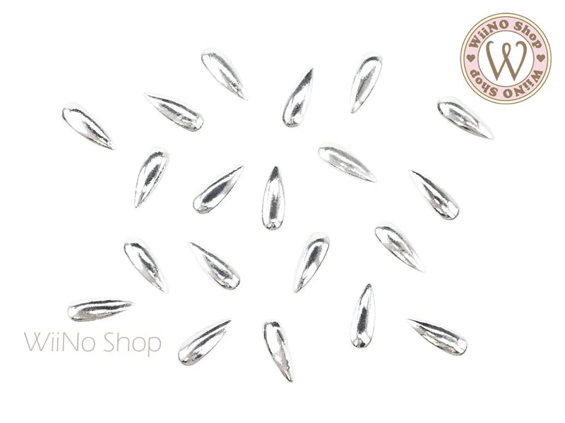 Sun nail gems for sun beauty-2 x 6mm Silver Long Drop Metal Studs - 25 pcs