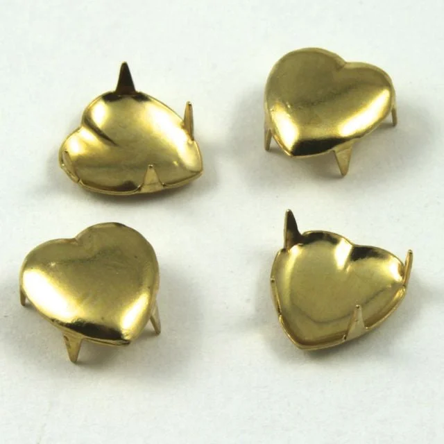 Stone nail wraps for stone shine-5mm Gold Heart Stud (20 Pcs) #124