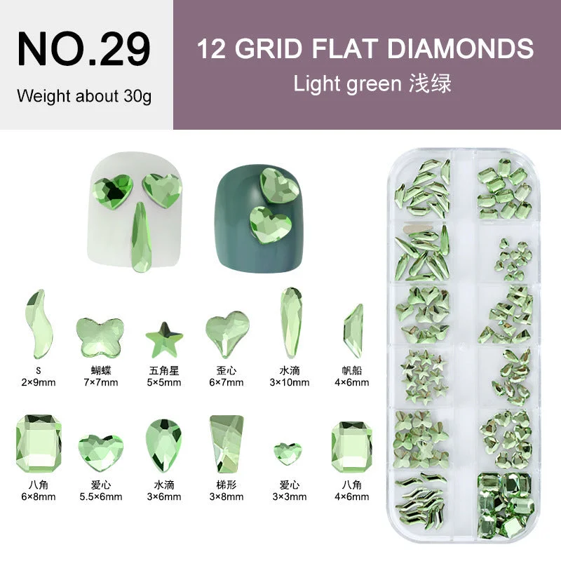 NO.29 120 light green shaped diamonds