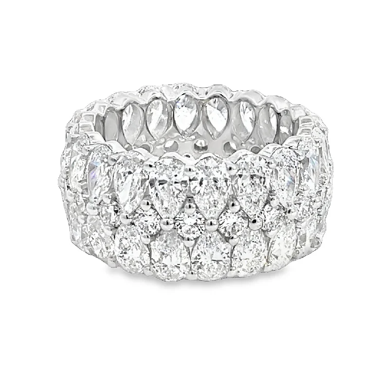 Twinkle nail polish for twinkle shine-LAB GROWN PEAR & ROUND DIAMONDS 8.48CTW PRONG SET ETERNITY BAND