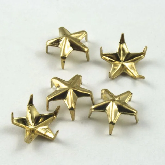 Feather nail studs for feather shine-8mm Gold Star Stud (20 Pcs) #125