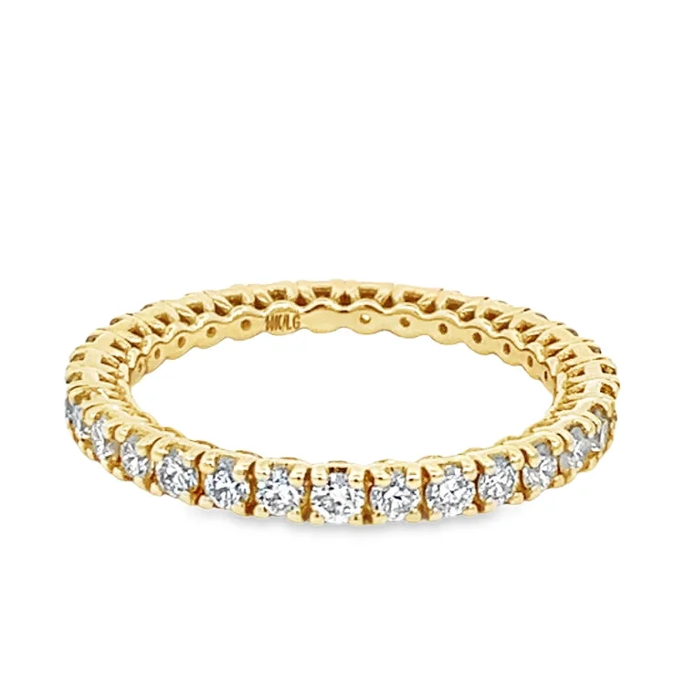 Subtle nail polish for subtle elegance-LAB GROWN ROUND DIAMONDS 0.94CTW ETERNITY BAND