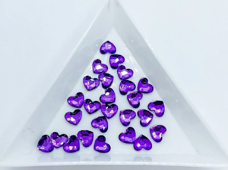 Spot nail studs for spotty shine-6MM Purple Heart Rhinestone G9-3-4