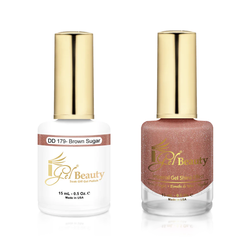 Bronze nail decals for bronze beauty-IG179 - IGEL DUO GEL & POLISH 0.5oz - BROWN SUGAR