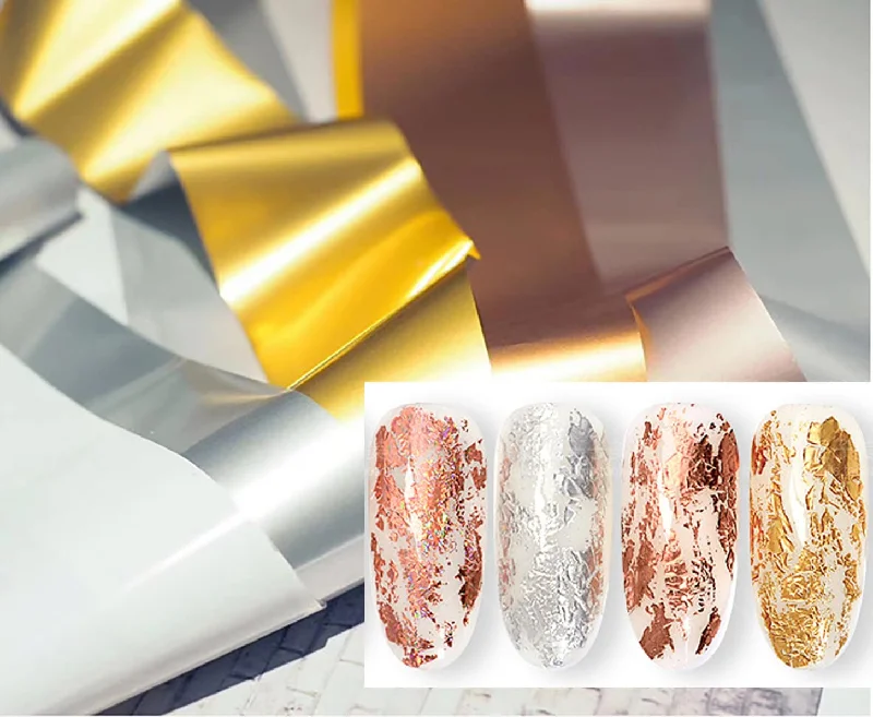 Bronze nail decals for bronze beauty-100 cm Metallic transfer paper Foil Nail Art Sticker Decal