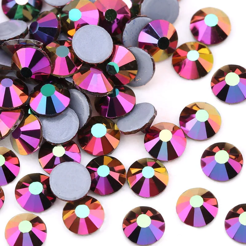 Spot nail studs for spotty charm-Hotfix flat bottom glass rhinestone sample Color series two