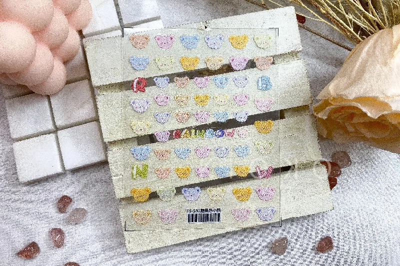 Colourful Fuzzy Teddy Bear Stickers