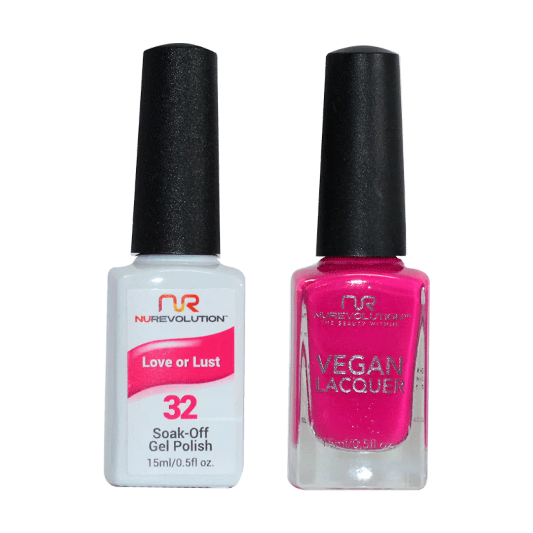 Spot nail decals for spotty flair-NuRevolution Trio Duo Gel & Lacquer 032 Love Or Lust