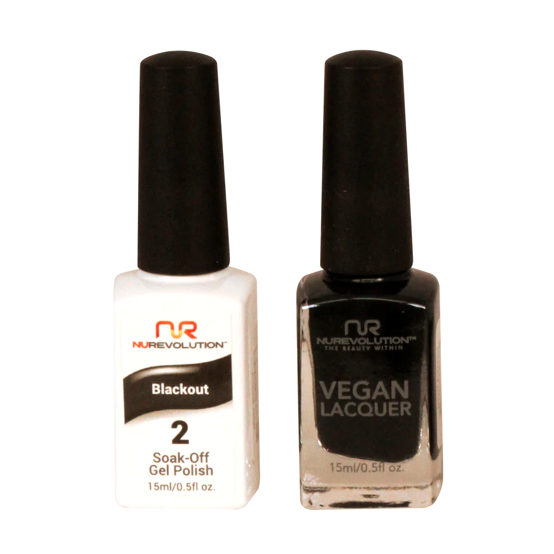 Aztec nail decals for aztec beauty-NuRevolution Trio Duo Gel & Lacquer 002 Blackout