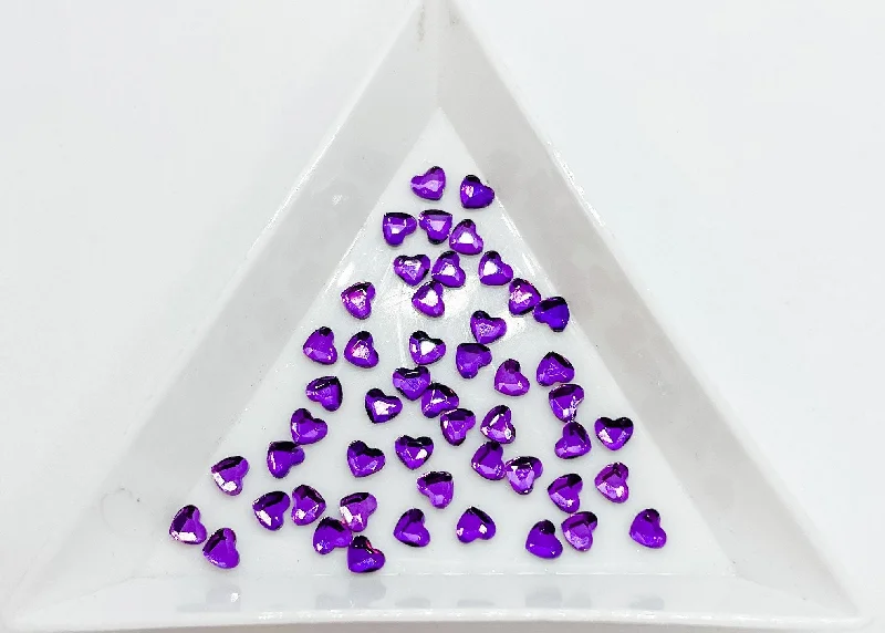 Leaf nail decals for leafy shine-3MM Purple Heart Rhinestone G9-3-3