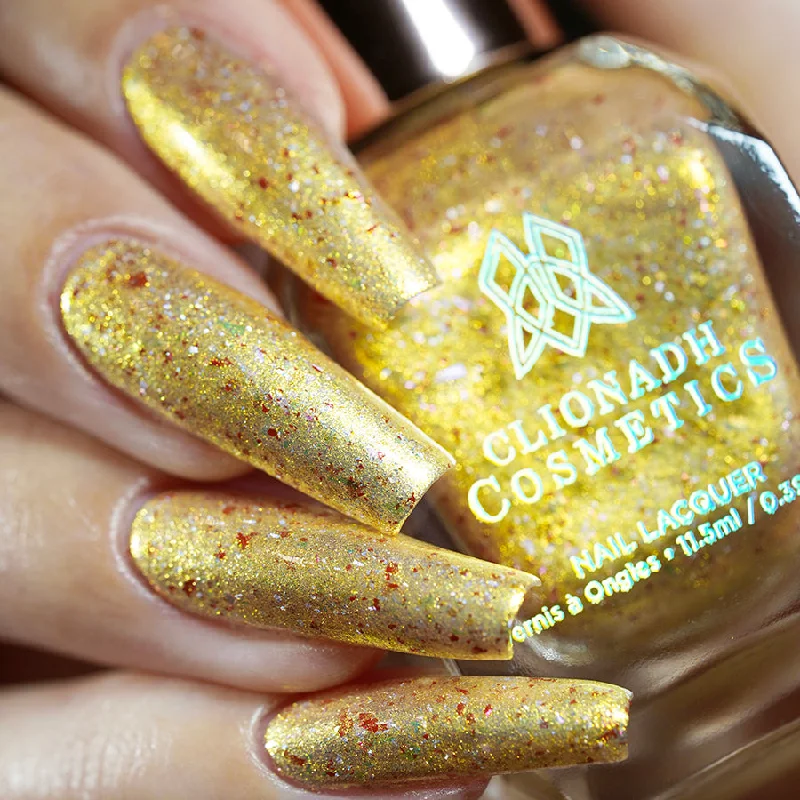 Sparkly nail strips for instant dazzle-Clionadh Cosmetics - Sunrise Mimosa Nail Polish