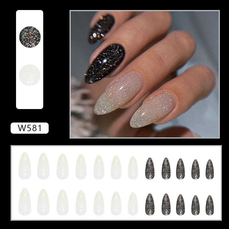 Vine nail polish for vine elegance-Wholesale Almond Nail Sweet Cool Burst Flash Nail Stickers