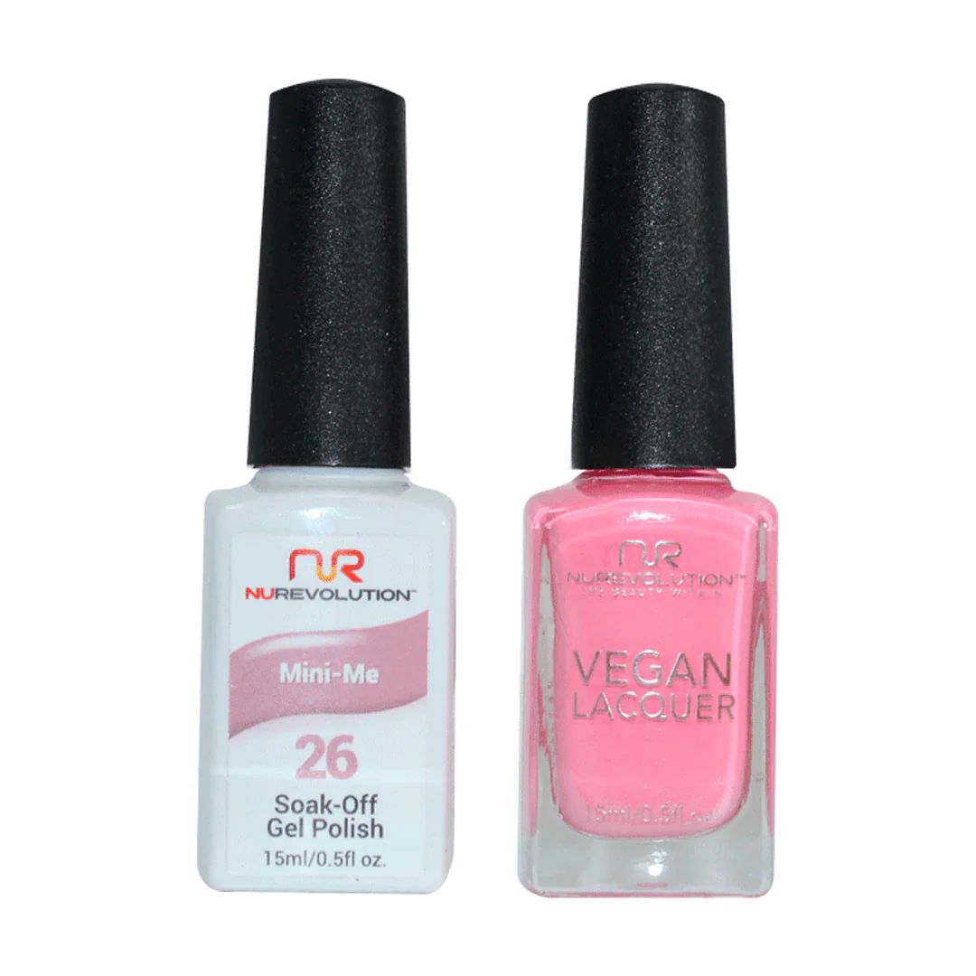 Platinum nail decals for platinum flair-NuRevolution Trio Duo Gel & Lacquer 026 Mini-Me