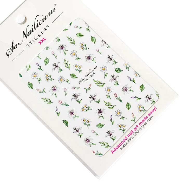 Crescent nail art stickers-Delicate Lily Stickers - 220 XXL