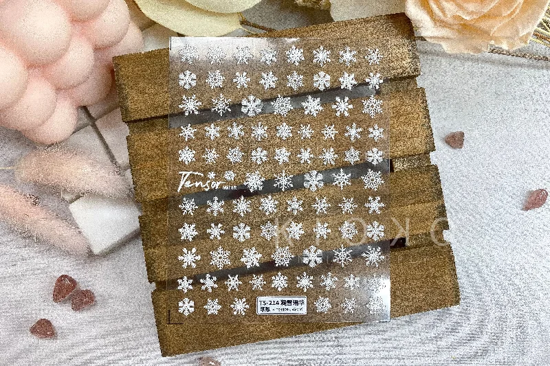 Plush nail wraps for plush texture-Snowflake Stickers