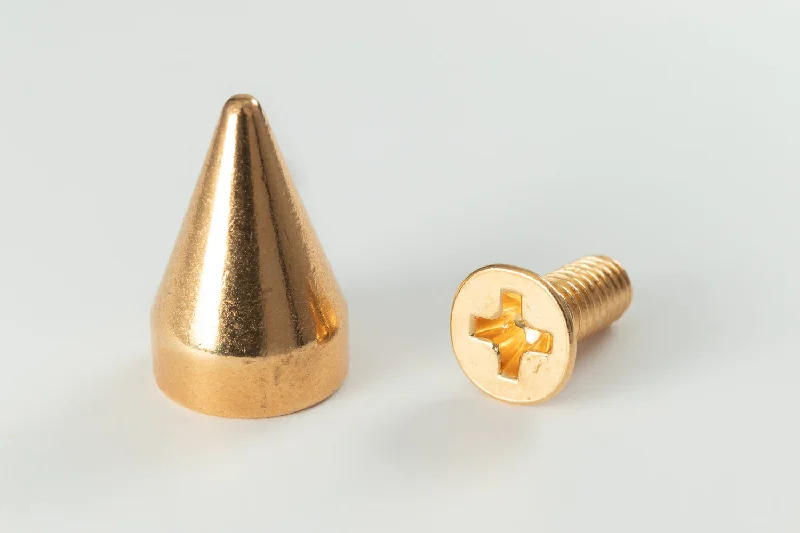 Titanium nail gems for titanium shine-15mm Gold Spike with Screw #SPIKE10