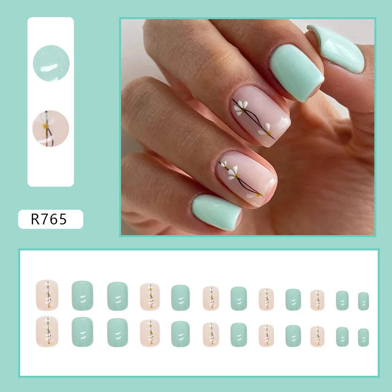 Vine nail decals for vine charm-Wholesale Plastic Light Blue Flower Wearing Armor