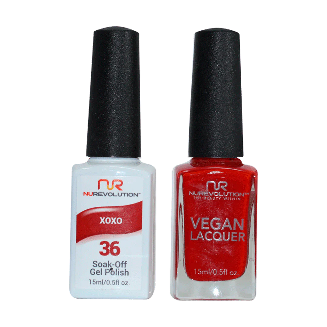 Soft nail decals for soft shine-NuRevolution Trio Duo Gel & Lacquer 036 XOXO