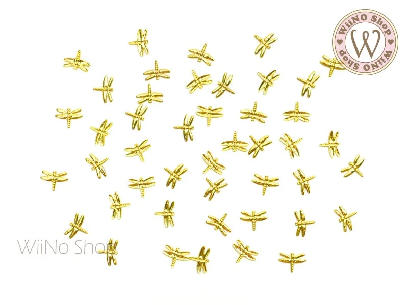 Platinum nail decals for platinum shine-Dragonfly Metal Studs - 10 pcs