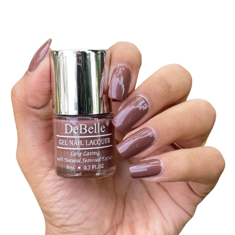 Diagonal nail decals for diagonal shine-DeBelle Gel Nail Lacquer Rose Taupe (Dark Rust Brown Nail Polish), 8ml