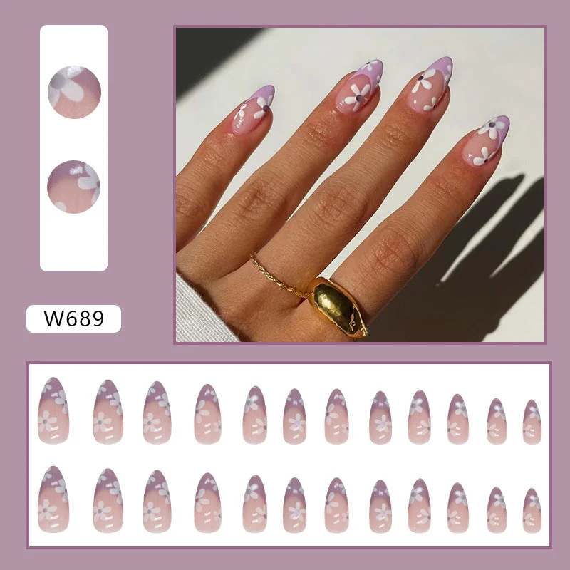 Sun nail decals for sun flair-Wholesale Taro Purple Flower Nail Stickers