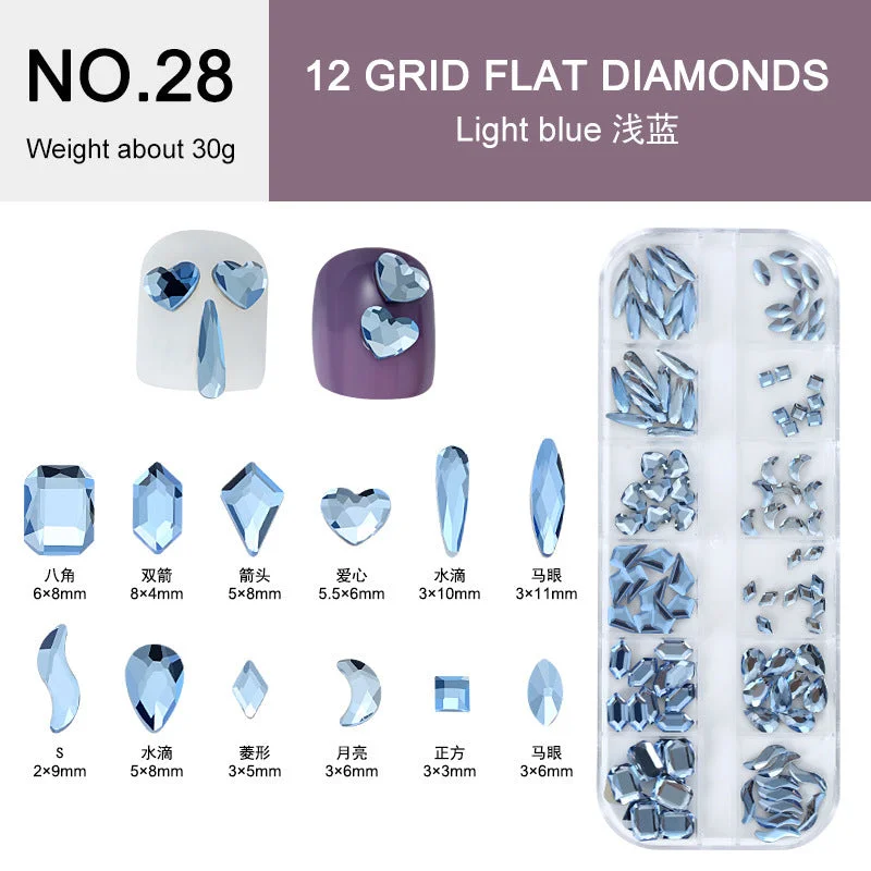 NO.28 light blue shaped drills 120 pieces